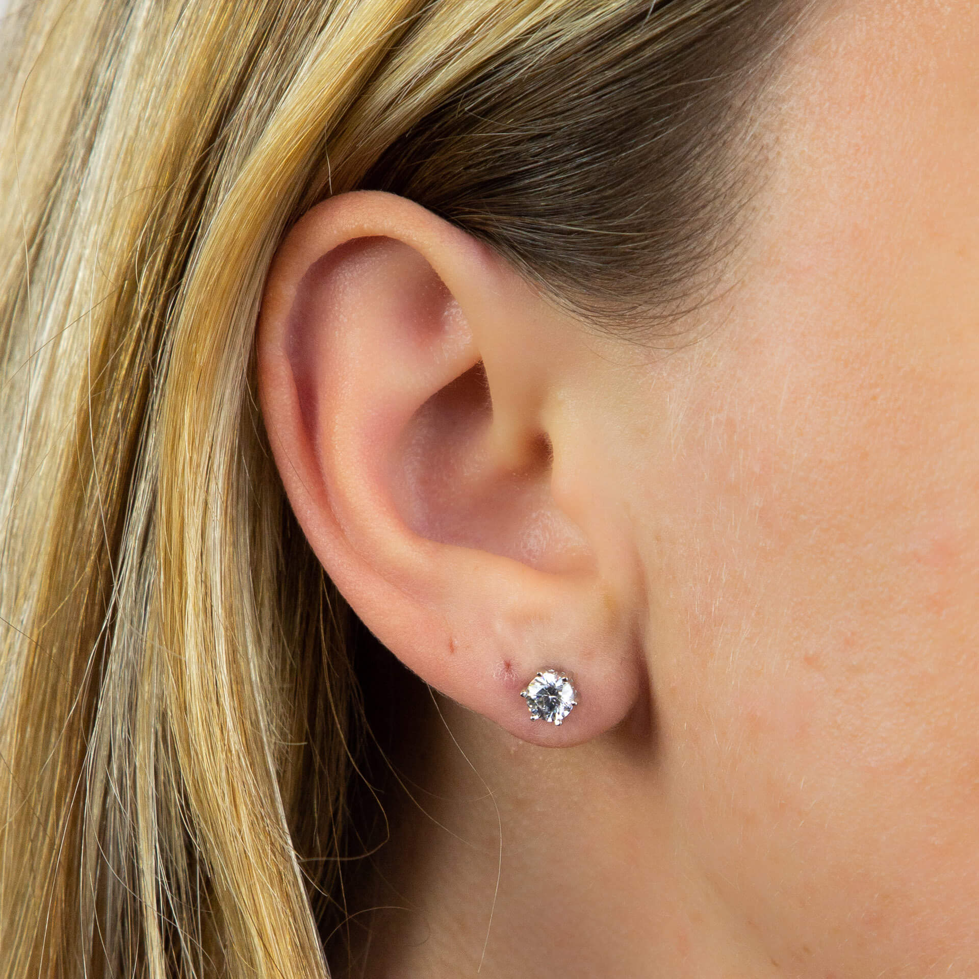 Diamonfire Six Claw Carat Stud Earrings