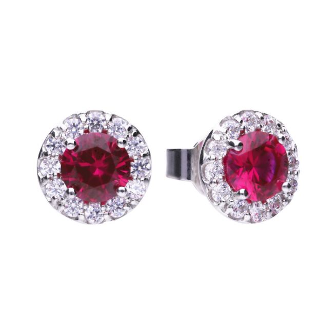 Diamonfire Round Colour Pave Stud Earrings