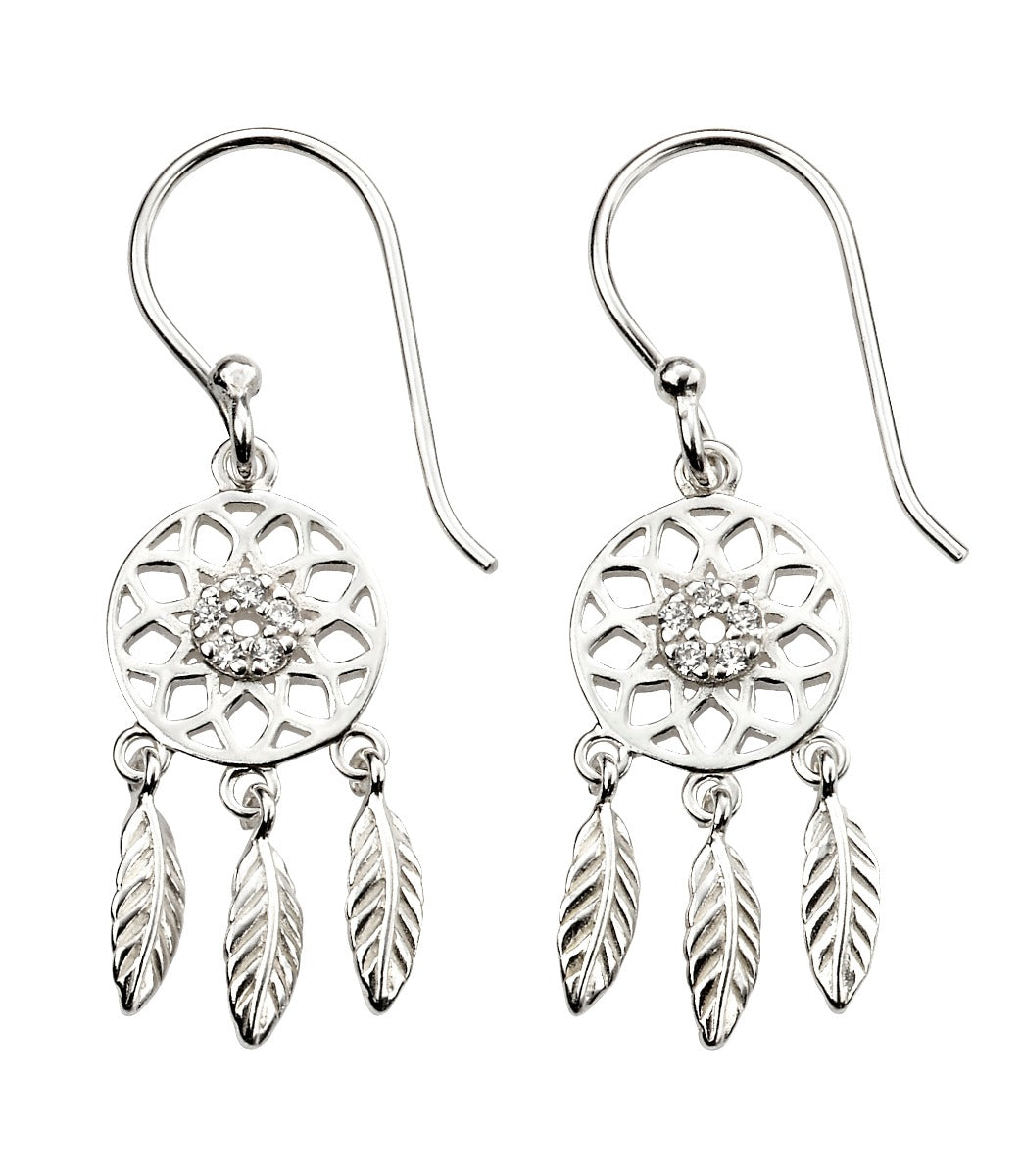 Beginnings Dream Catcher Earrings with Cubic Zirconia
