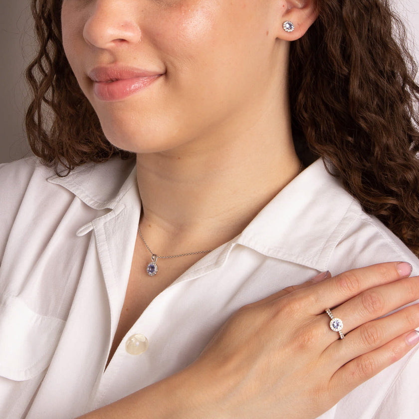 Diamonfire Blue Pave Set Pendant