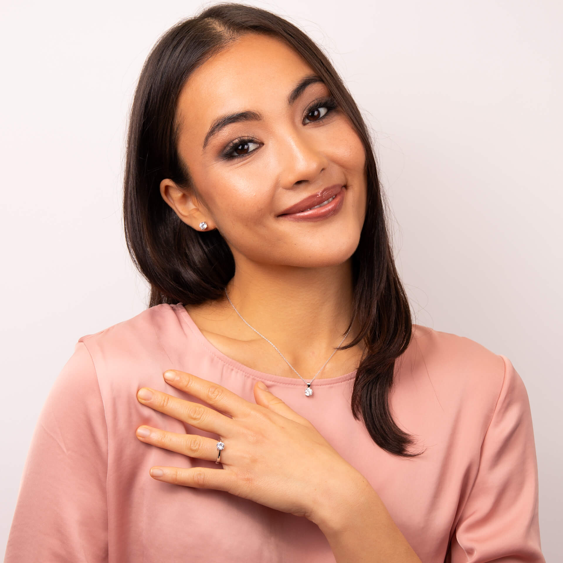 Diamonfire Four Claw Carat Stud Earrings