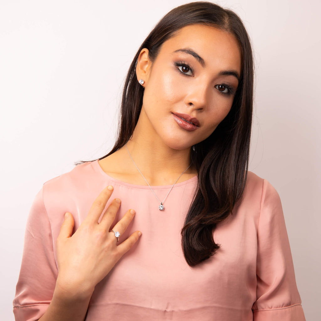 Diamonfire Four Claw Carat Stud Earrings