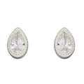 Beginnings Millegrain Edge Teardrop Stud Earrings With Cubic Zirconia