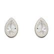 Beginnings Millegrain Edge Teardrop Stud Earrings With Cubic Zirconia