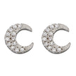 Beginnings Crescent Moon Stud Earrings with Cubic Zirconia
