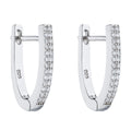 Beginnings U Shaped Hinged Hoop Earrings with Cubic Zirconia