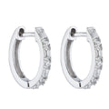 Beginnings Hinged Hoop Earrings with Baguette and Round Cut Cubic Zirconia 15mm