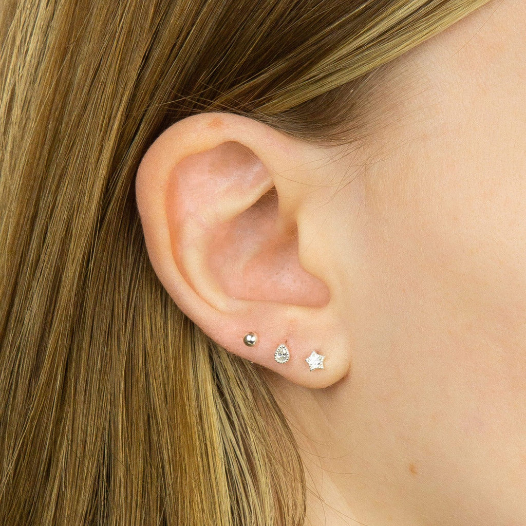 Beginnings Teardrop Stud Earrings with Cubic Zirconia