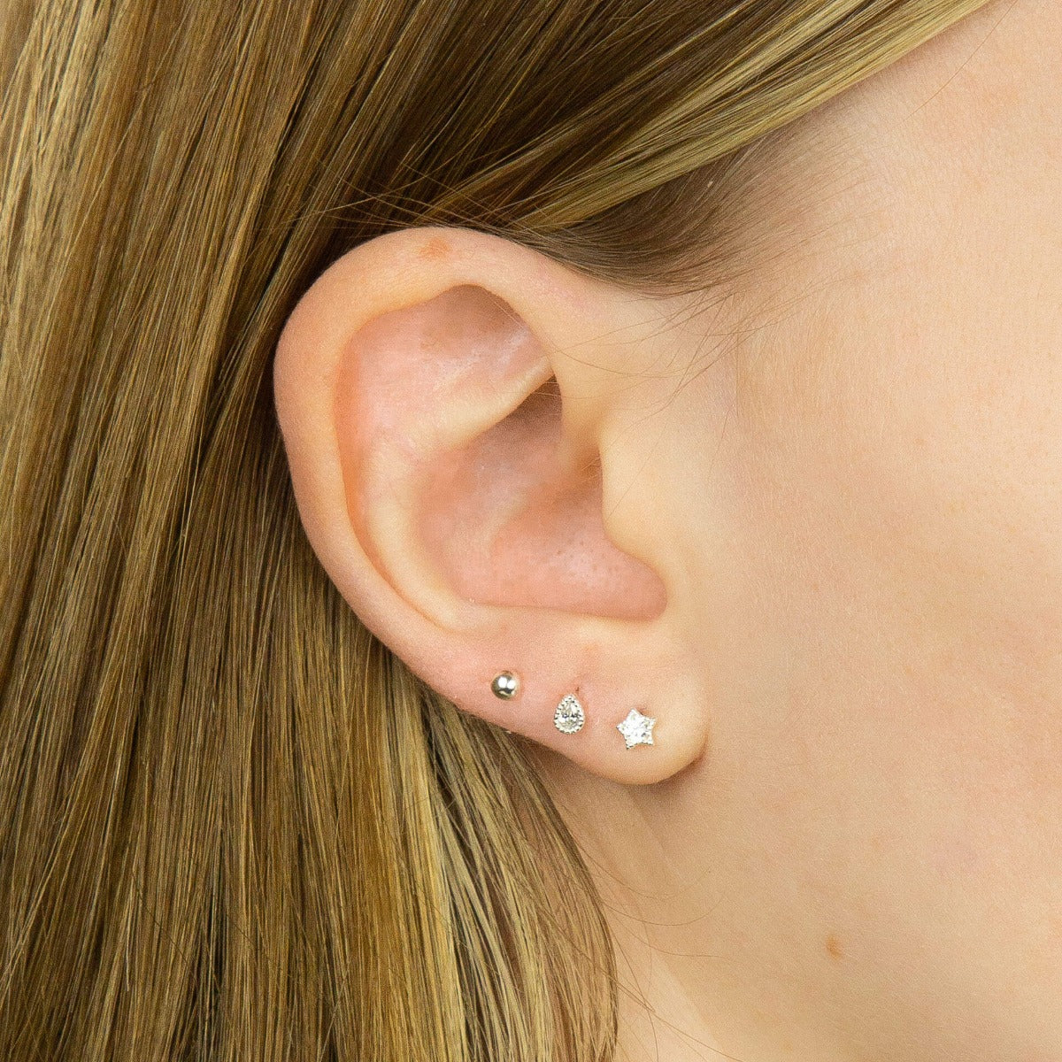 Beginnings Teardrop Stud Earrings with Cubic Zirconia