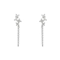 Diamonfire Baguette Zirconia Chain Stud Earrings