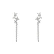 Diamonfire Baguette Zirconia Chain Stud Earrings