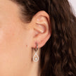 Diamonfire Pave Set Assembled Hoop Earrings with Shell Pearl