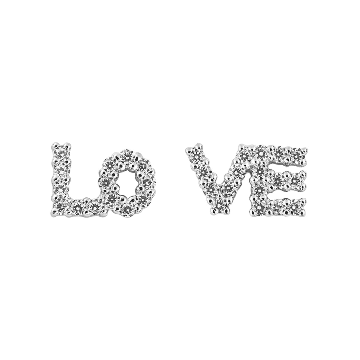 Beginnings LOVE Stud Oorbellen met Pavé Zirkonia