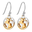Beginnings World Drop Earrings with Yellow Gold Plated Disc