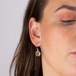 Beginnings World Drop Earrings with Yellow Gold Plated Disc