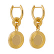 Beginnings Ridged Disc Assembled Hoop Earrings with Yellow Gold Plating