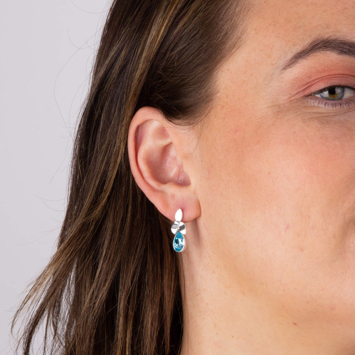 Beginnings Petal Drop Stud Earrings with Crystal