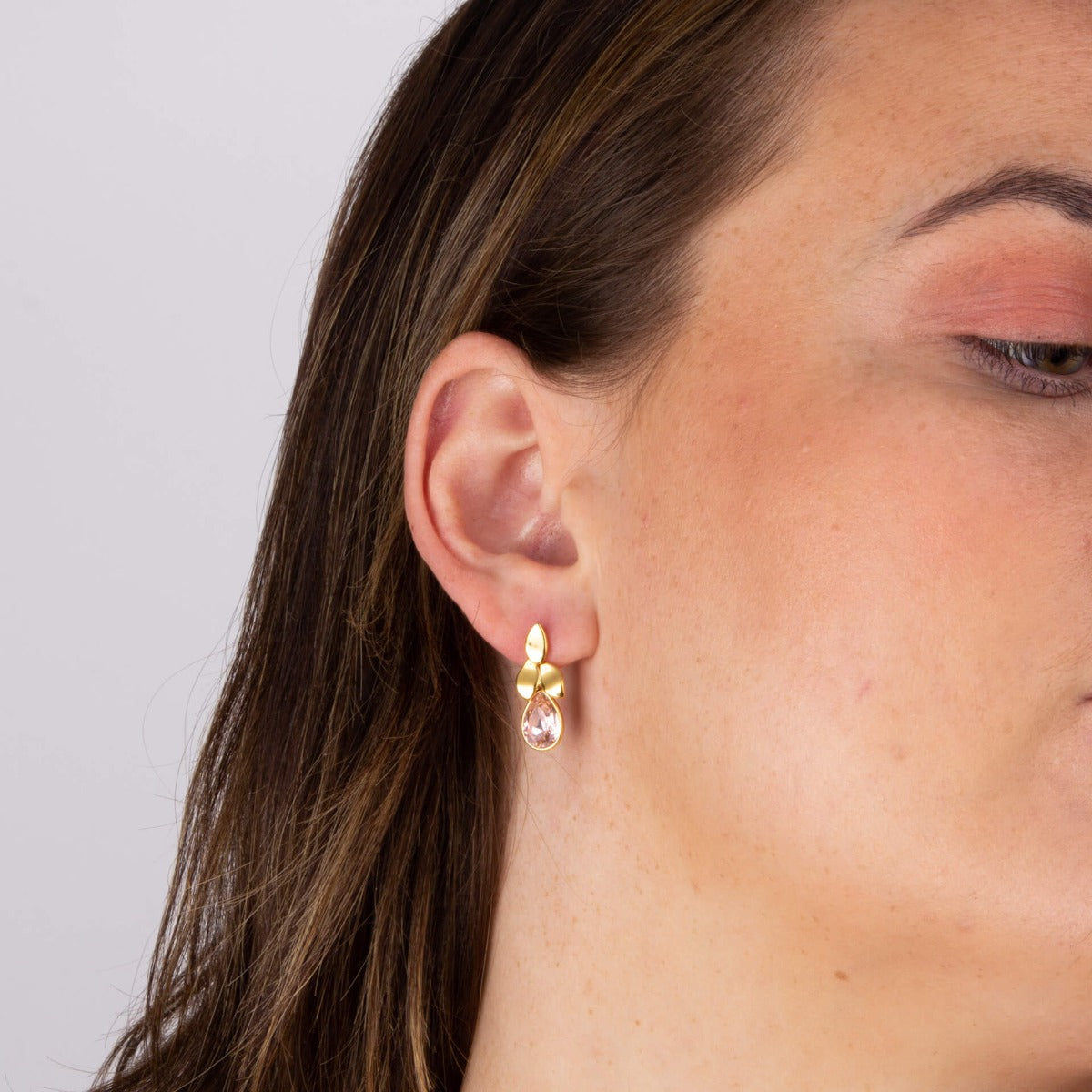 Beginnings Petal Drop Stud Earrings with Crystal