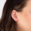 Beginnings Small Stud Earrings with Clear Crystal and Yellow Gold Plating