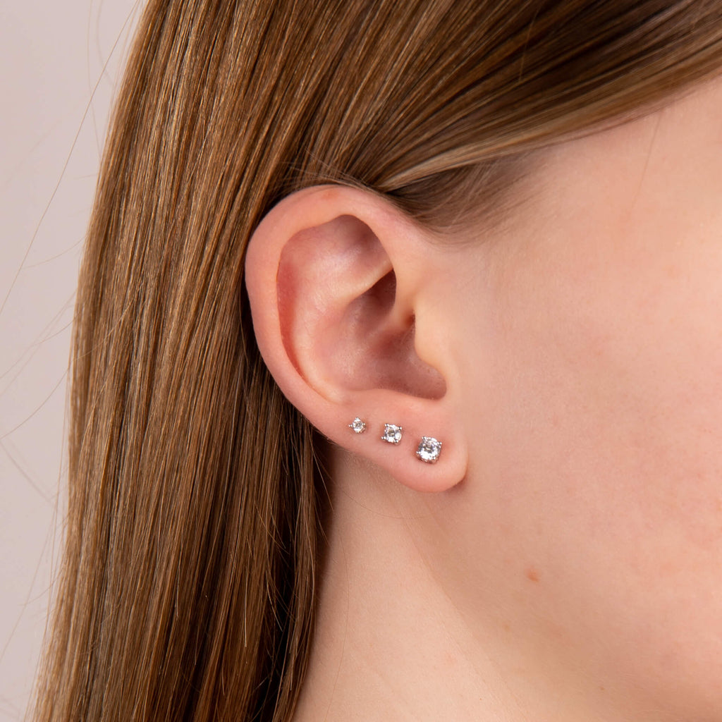 Diamonfire Four Claw Solitaire Stud Earrings