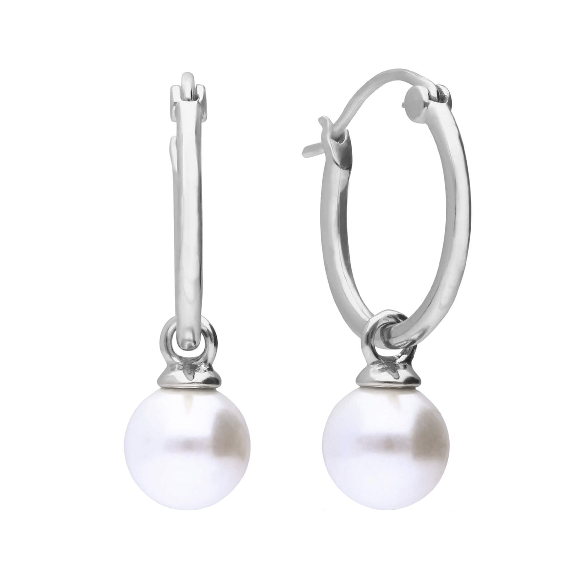 Diamonfire Assembled Hoop Earrings with Shell Pearl