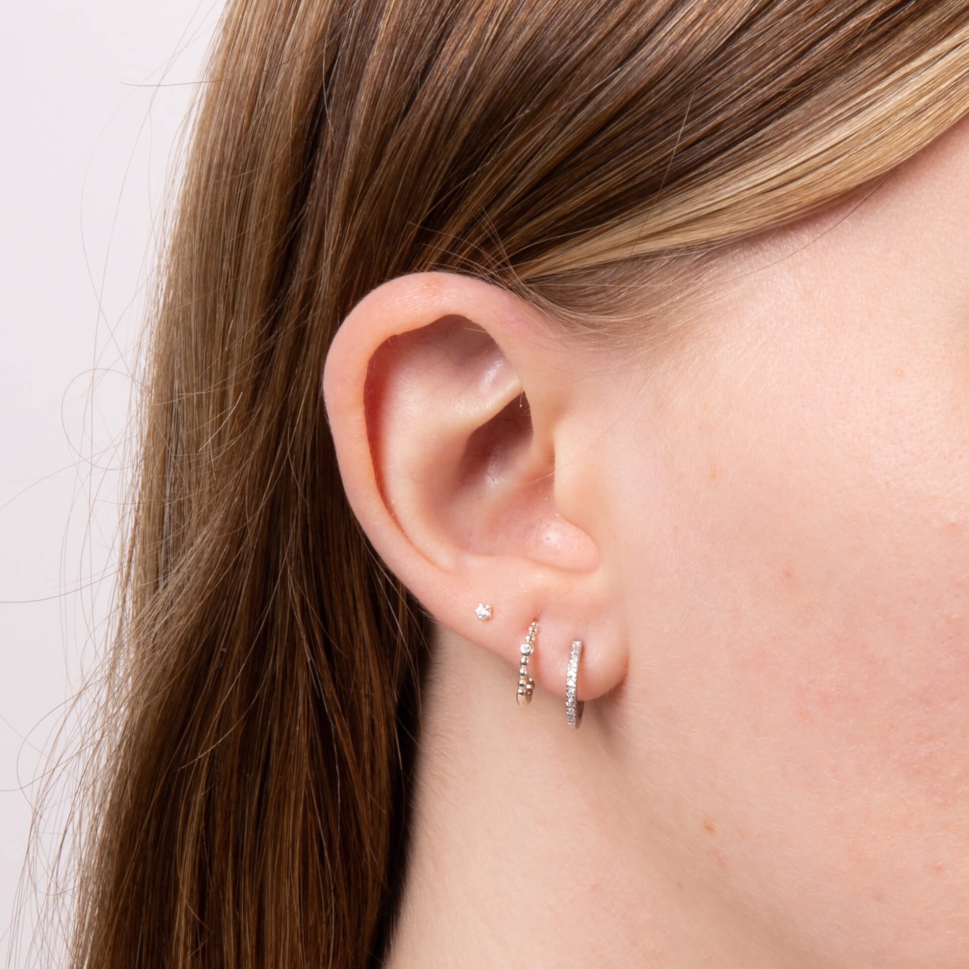 Beginnings Beaded Hoop Earrings with Cubic Zirconia