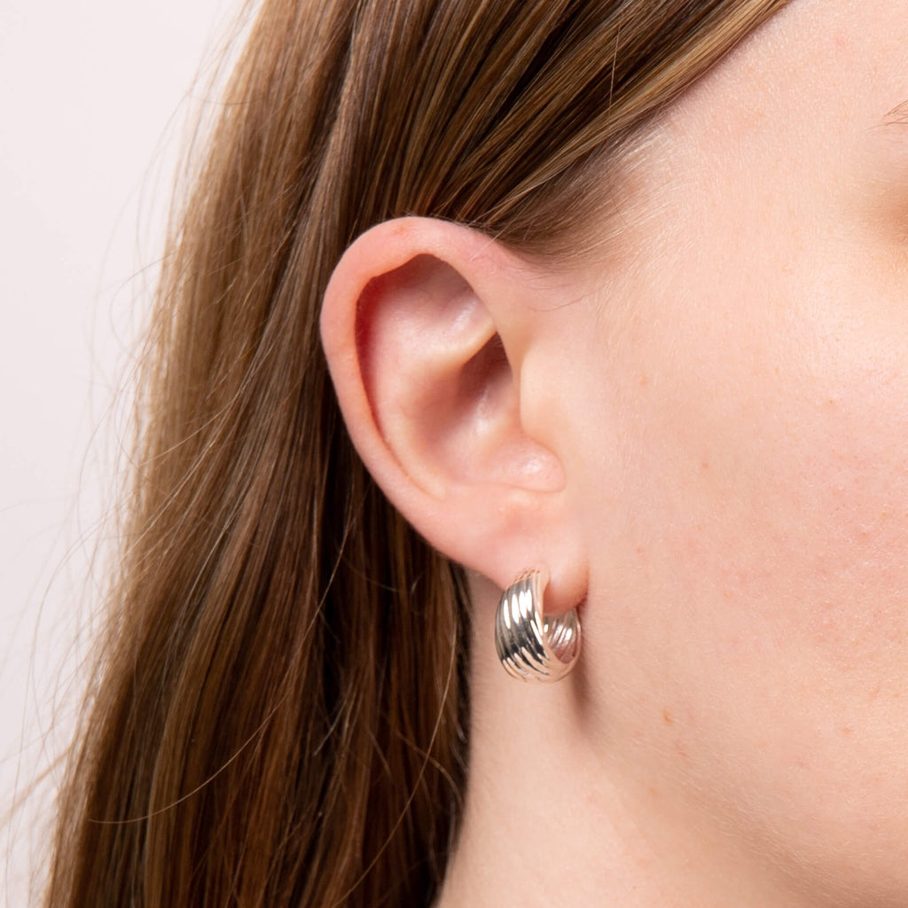 Beginnings Plain Chunky Rope Hoop Earrings
