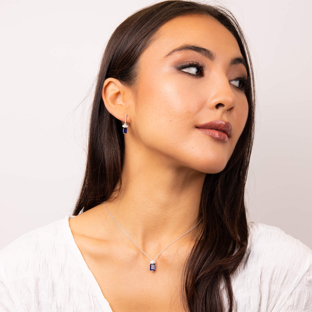 Diamonfire Emerald Cut Zirconia Drop Earrings