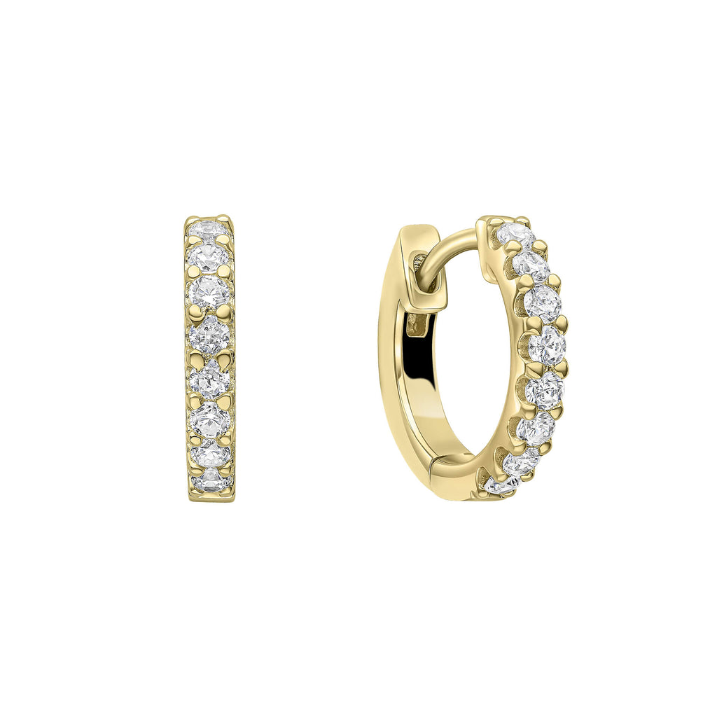 Diamonfire Claw Set Zirconia Hoop Earrings