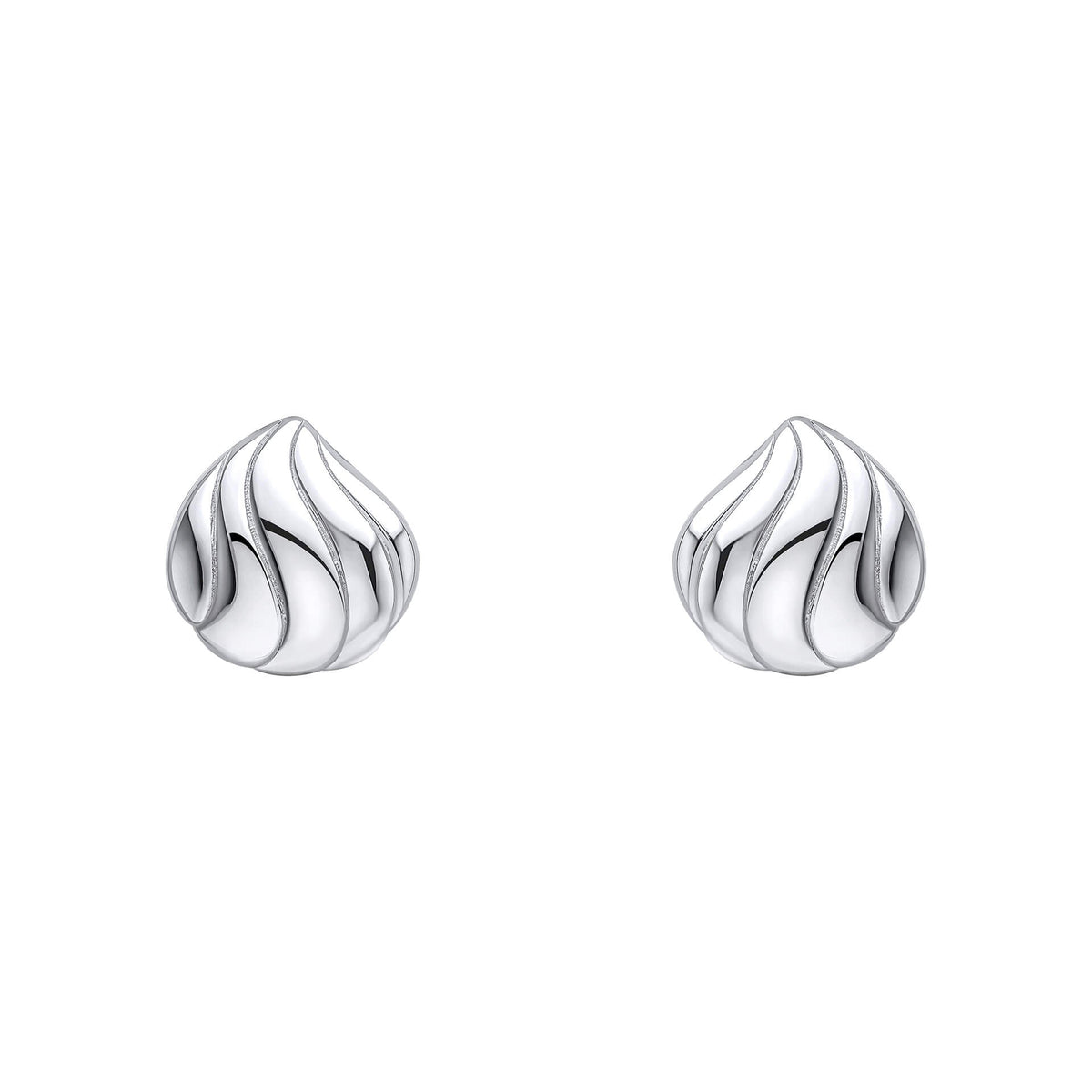 Beginnings Organic Wave Teardrop Stud Earrings