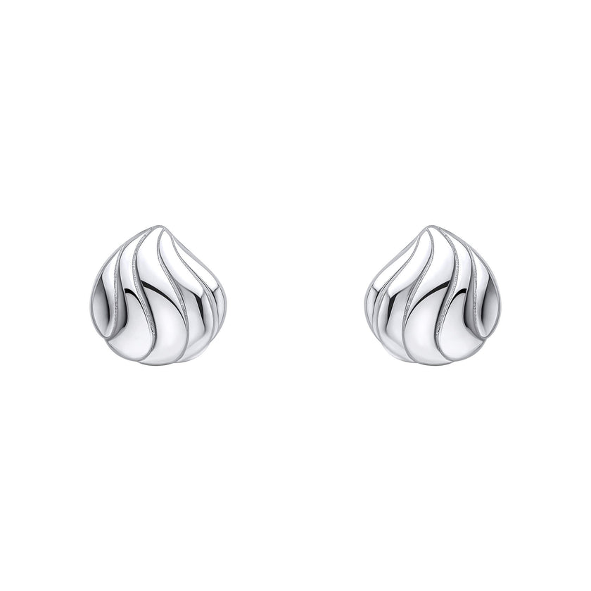 Beginnings Organic Wave Teardrop Stud Earrings