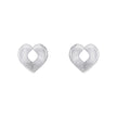 Beginnings Ridged Heart Stud Earrings