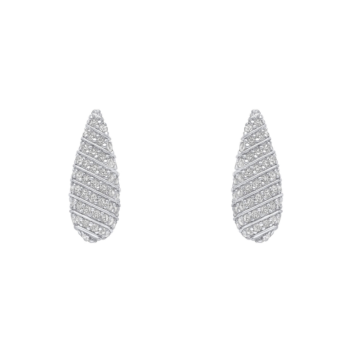 Beginnings Channel Set Droplet Stud Earrings