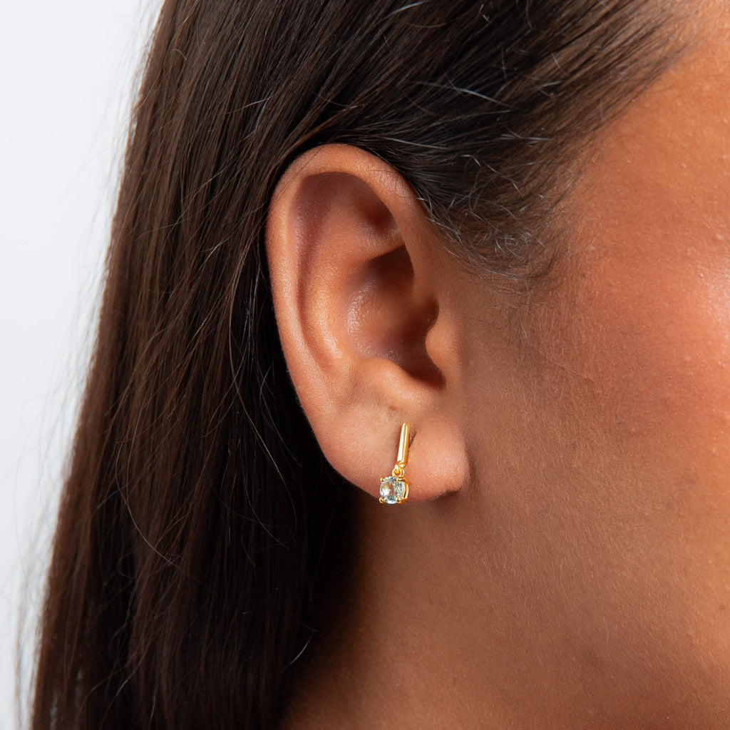 Beginnings Round Semi Precious Drop Stud Earrings