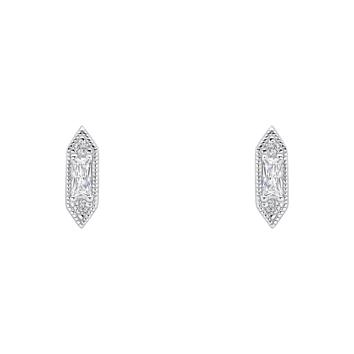 Beginnings Elongated Hexagon Stud Earrings