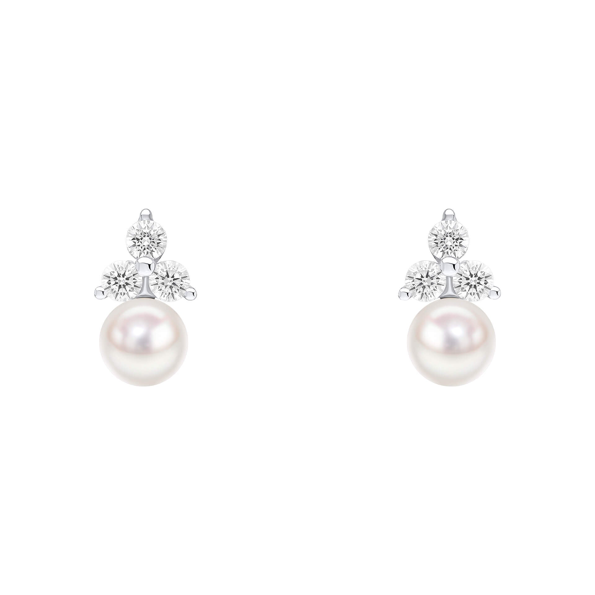 Beginnings Shell Pearl Stud Earrings with Cubic Zirconia