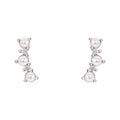 Beginnings Curved Freshwater Pearl and Cubic Zirconia Crawler Earrings