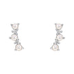Beginnings Curved Freshwater Pearl and Cubic Zirconia Crawler Earrings