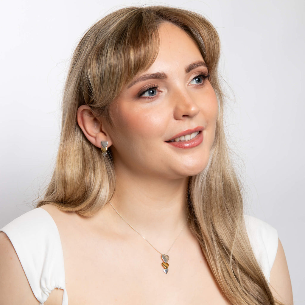 Beginnings Cascading Hearts Drop Earrings