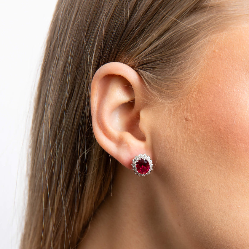 Diamonfire Ohrstecker, oval, mit Krappenfassung
