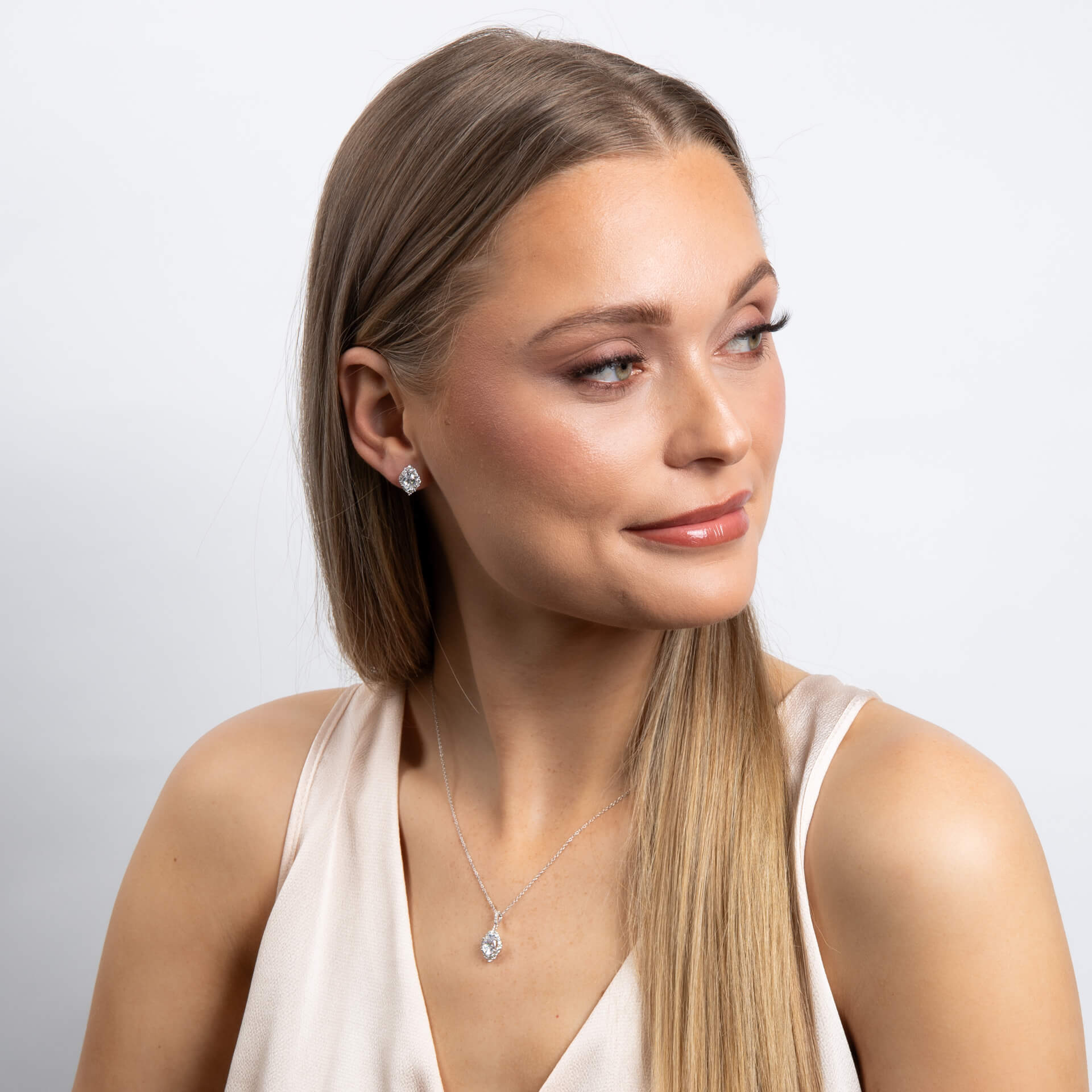 Diamonfire Oval Cluster Pendant