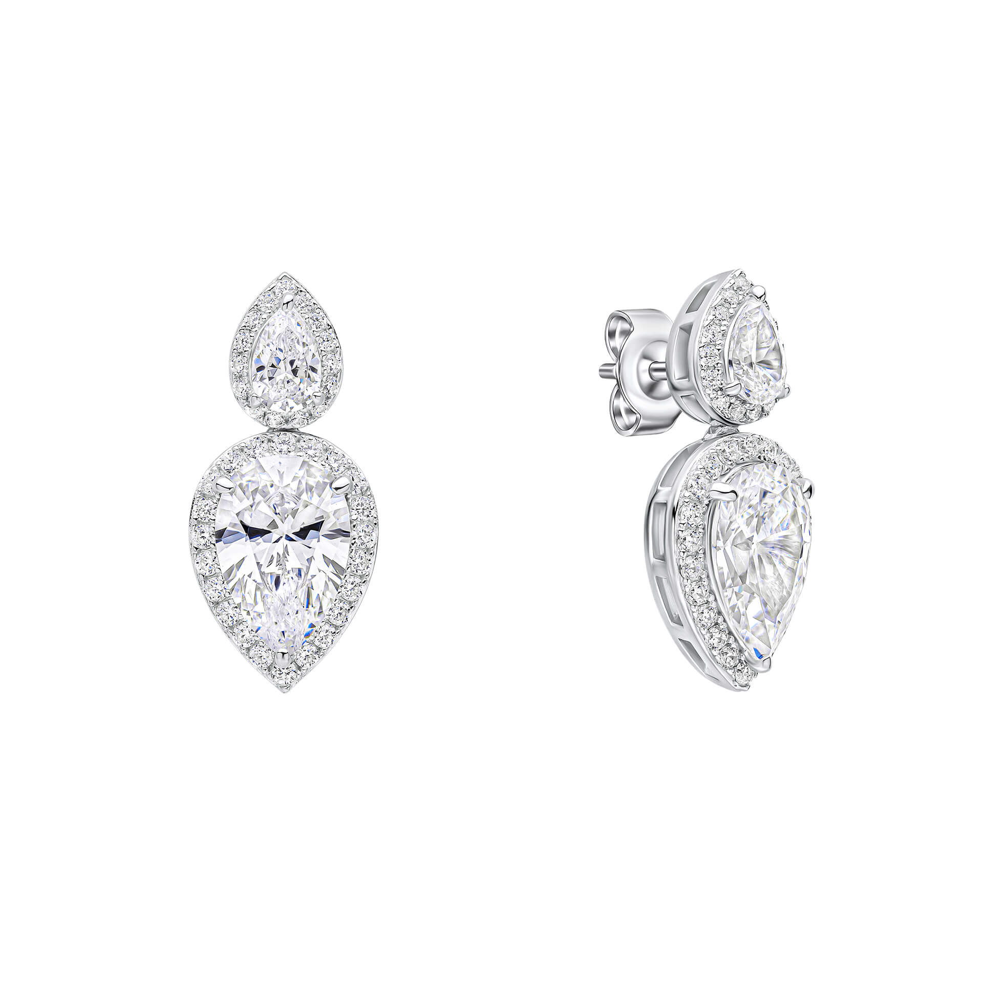 Diamonfire Double Teardrop Statement Earrings