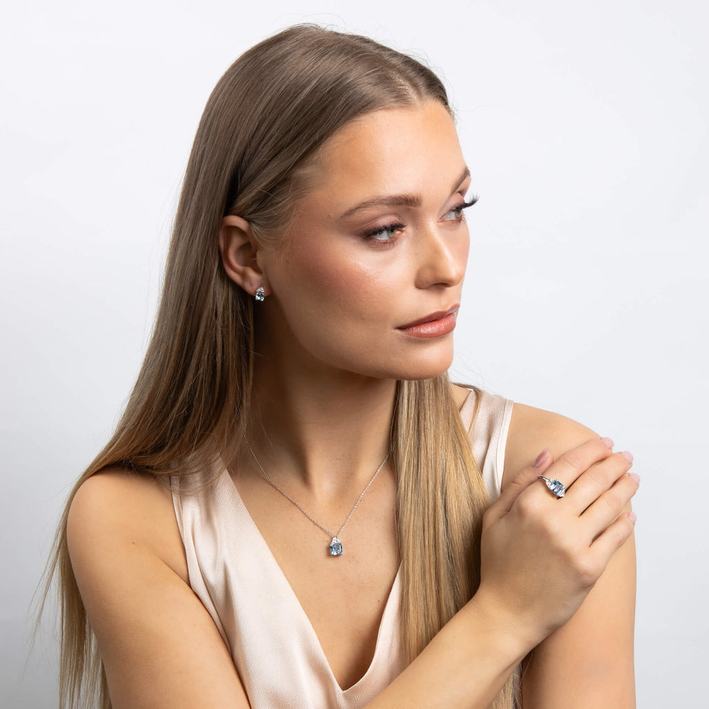 Diamonfire Square Cut Trilogy Ring