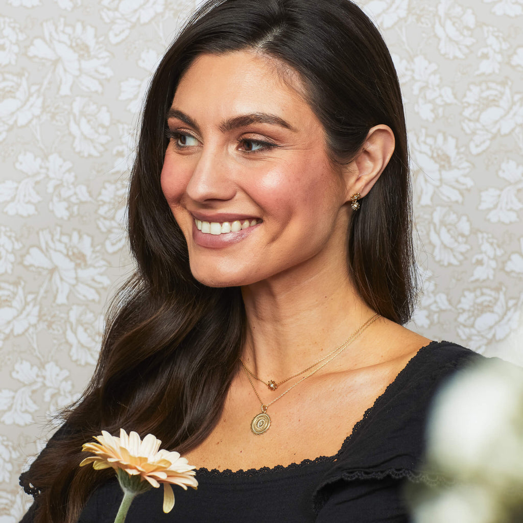 Laura Ashley Silver Thorncliff Daisy Drop Earrings