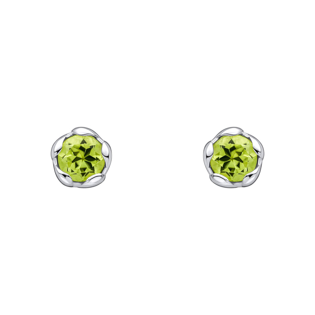 Laura Ashley Silver Petal Set Semi-Precious Stud Earrings