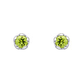 Laura Ashley Silver Petal Set Semi-Precious Stud Earrings