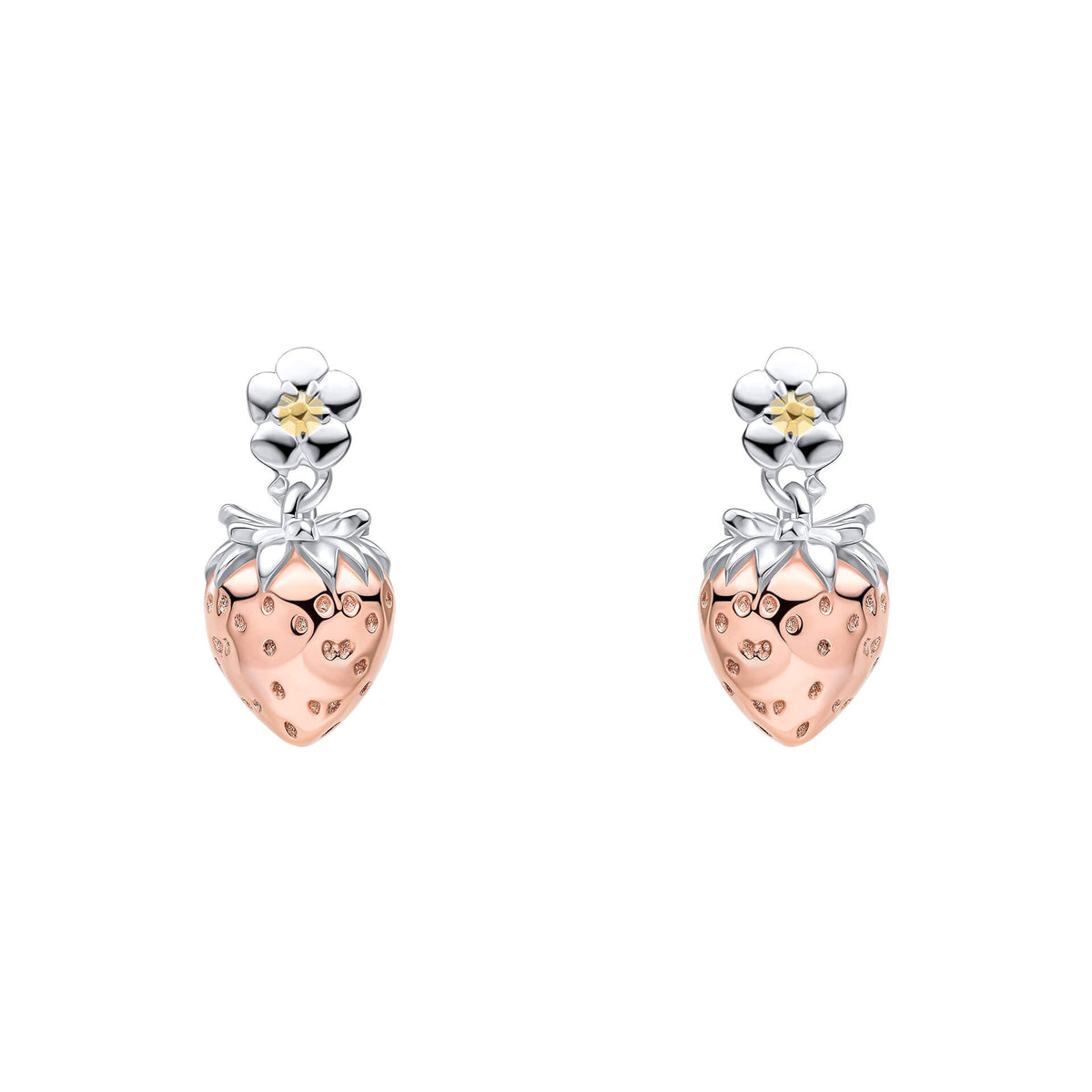 Laura Ashley Silver Strawberry Field Stud Earrings