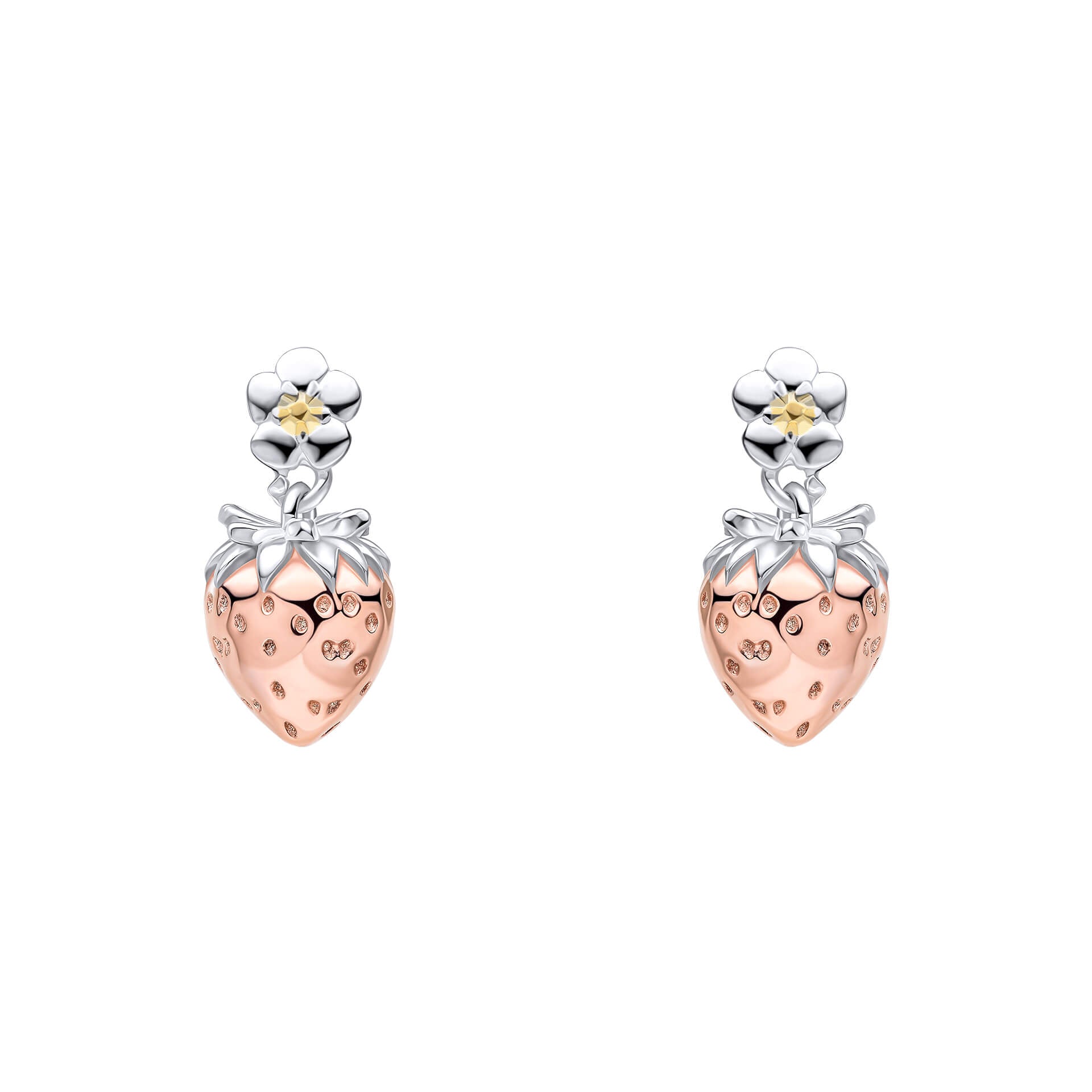 Laura Ashley Silver Strawberry Field Stud Earrings