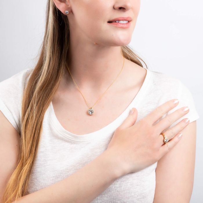 Diamonfire Halo Stud Earrings