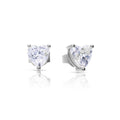 Diamonfire Solitaire Heart Shaped Zirconia Stud Earrings